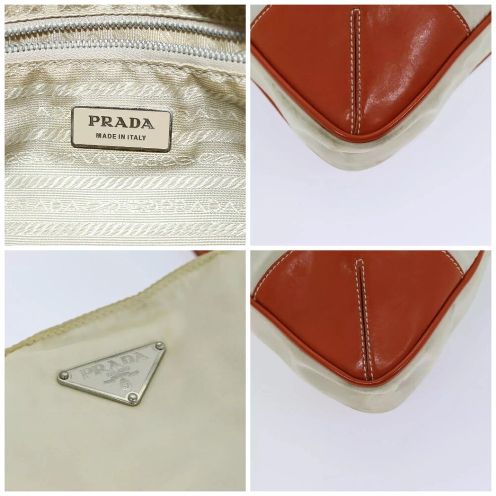 PRADA Tote Bag Nylon Beige Orange - Picture 13 of 16